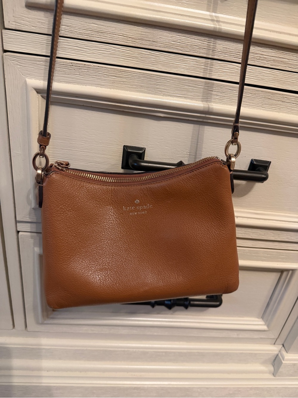 kate spade Leather Crossbody Bag in Cognac Brown
